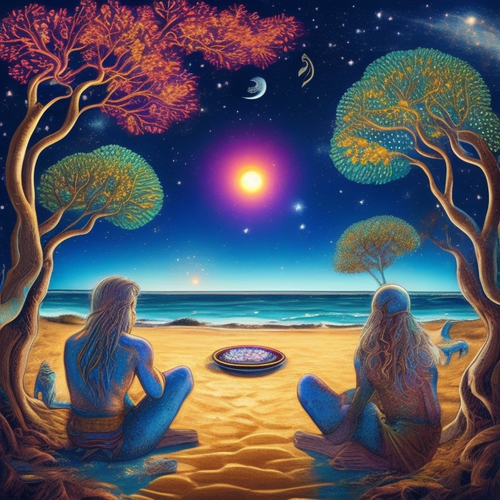 anew anew psychic spirit people drinking from bowls acacia nilotica innerspace detailed sketch music.png