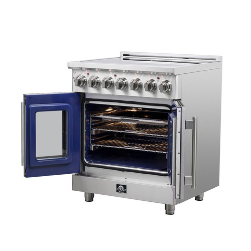 FFSEL16955 30 FORNO Massimo Freestandin French Door Electric Range open angle.jpg