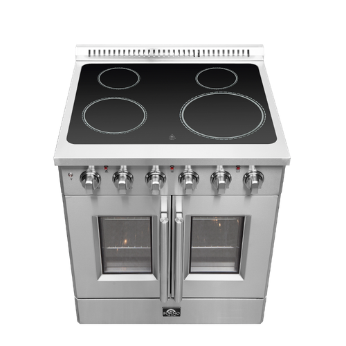 FFSEL6917 30 Galiano French Door Electric Range Front cooktop.png