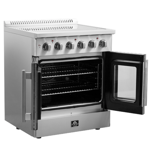 FFSEL6917 30 Galiano French Door Electric Range Angle Open.png