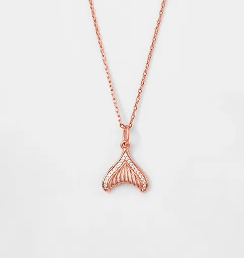 Rose Gold Mermaid's Tail Pendant with Chain - Buy Now - Silberry.jpg