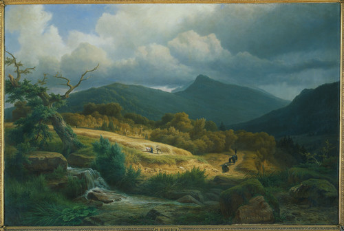 Dubourcq, Pierre Louis На кладбище в Баден Бадене, 1855, 100 cm х 150 cm, Холст, масло