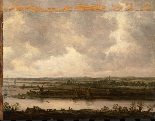 Goyen, Jan van Вид на Харлеммермер на реке Спаарне, 1644, 21,3 cm x 30 cm, Дерево, масло