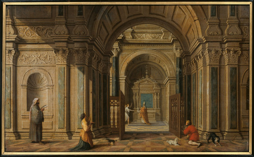 Giselaer, Nicolaes de Явление Архангела Гавриила Захарию, 1625, 33,4 cm х 54,9 cm, Дерево, масло
