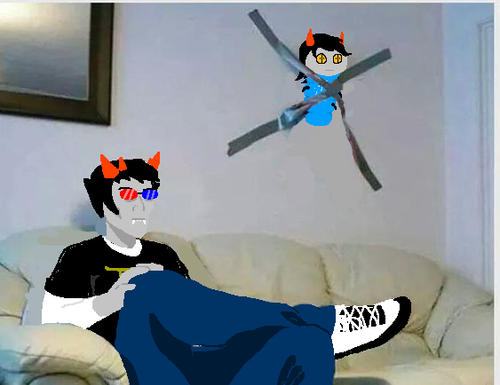 sollux sakkia taped to wall.png