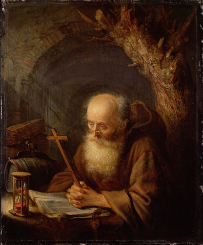 Dou, Gerard Отшельник, 1664, 33,5 cm х 27,5 cm, Дерево, масло