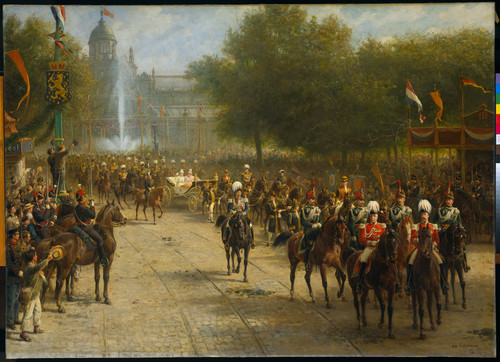 Eerelman, Otto Вступление королевы Вильгельмины в Амстердам, 5 сентября 1898, 1900, 139 cm х 195 cm,