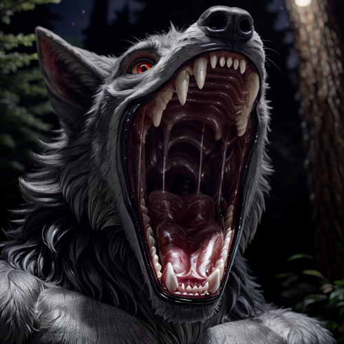 photorealism anthro male gray werewolf gray fur red eyes muscles S3461575816 St30 G7.5.png