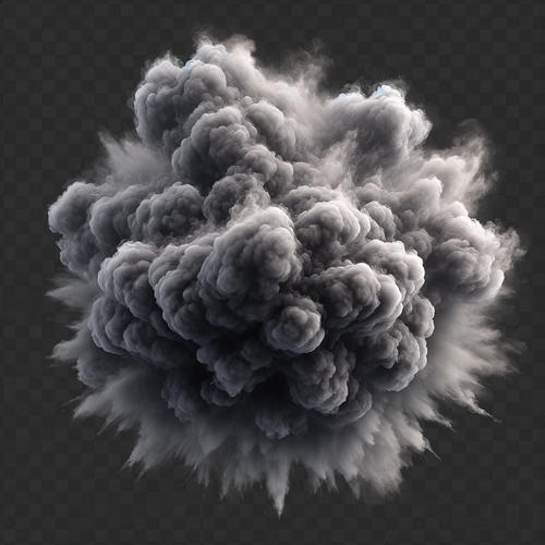 DALL·E 2024 02 10 15.56.11 A detailed and realistic smoke particle, with soft edges and semi transpa