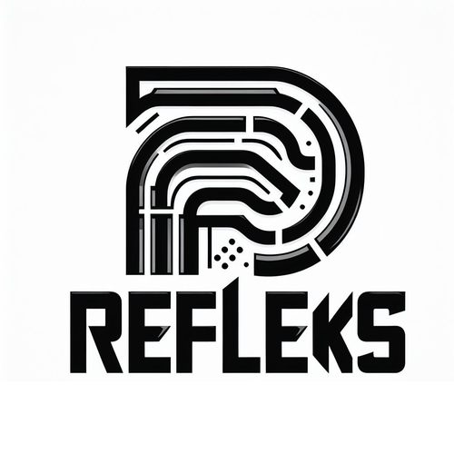 A logo for Refleks with black font on a white background.png