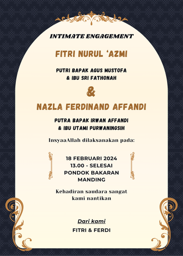 Hitam Emas Elegan Undangan Pernikahan Tegak.png