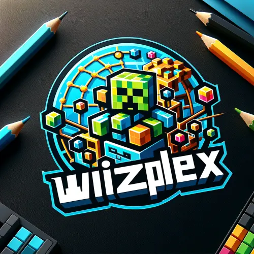 DALL·E 2024 02 06 21.57.15 Design a logo for 'WIIZPLEX,' a Minecraft server hosting provider. The lo.webp