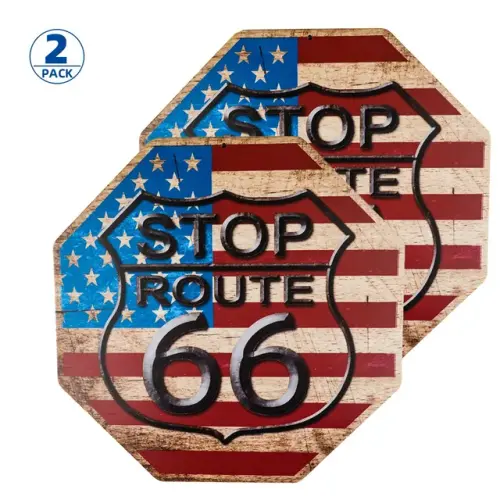 2 Pack Mother Road Route 66 Metal Novelty Octagon Stop Sign for Home Man Cave Decor.jpg 640x640.webp