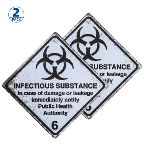 2 Pack Danger Infectious Substances Black Industrial Craft Infectious Substance Outdoor Store Sign W.webp