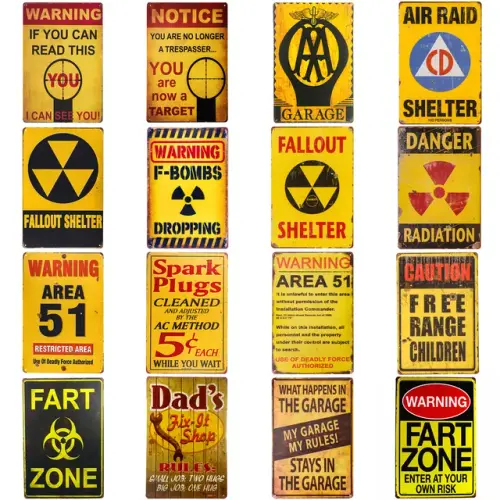 Christmas Gifts Fallout Shelter Vintage Look Reproduction Metal Tin Sign Garage Decor Man Cave sign..webp