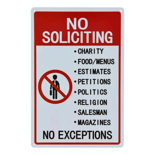 No Soliciting Sign Do Not Disturb Sign 12x8 Rust Free Tin UV Printed Easy to Mount.jpg 640x640.webp