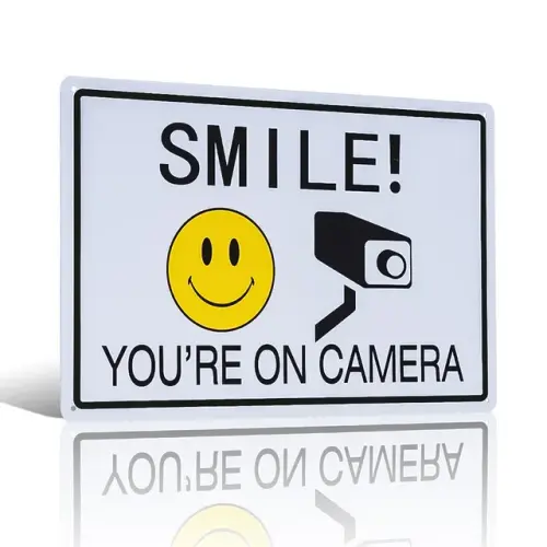 Smile You re On Camera Sign Video Surveillance Sign Warning for CCTV Monitoring System.jpg 640x640.webp