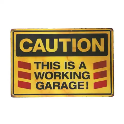 CAUTION this is a working garage Metal poster coffee wall art poster wall decor sticker.jpg 640x640.webp