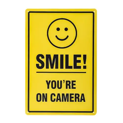 Smile You re On Camera Sign Video Surveillance Sign Warning for CCTV Monitoring System.jpg 640x640.webp