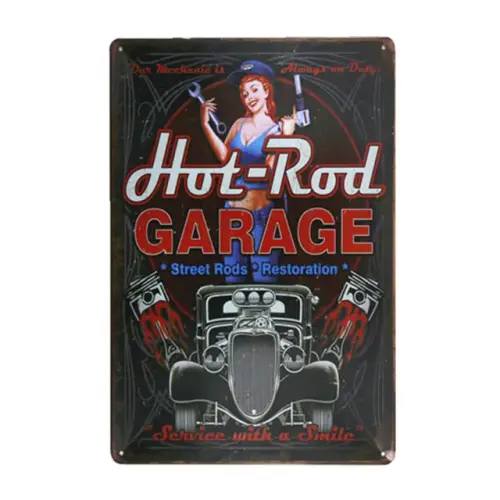 Hot Rod garage Metal Sign vintage crosses wall decor pin up poster antique tray house rules.jpg 640x.webp