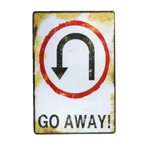 GO AWAY Arrow vintage Metal Sign garage signs art decor prints for sale.jpg 640x640.webp