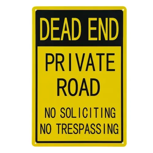 Dead End Private Road No Soliciting No Trespassing Sign 12 x 8 Warning Sign A.jpg 640x640.webp