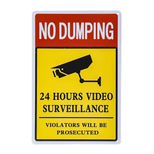 Warning No Dumping Video Surveillance Violators Will Be Prosecuted 8x 12 inch Metal Sign Decor.jpg 6.webp