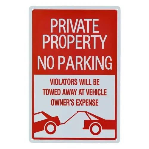 No Parking Sign Private Property 8 x 12 Rust Free Metal UV Printed.jpg 640x640.webp