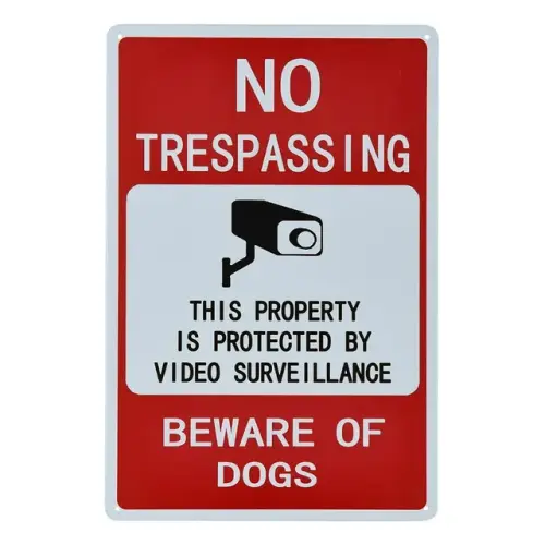 No Trespassing Beware of dogs Metal Warning Sign Indoor Or Outdoor Use for Home Business CCTV.jpg 64.webp