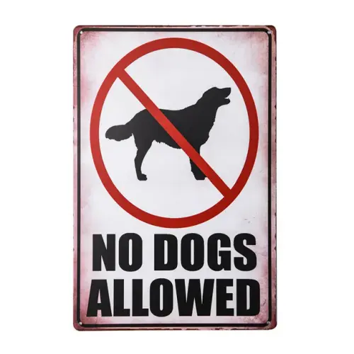 NO DOGS ALLOWED Warning Metal Sign Wall Decor Home Plaques Garage Bar Tin Poster.jpg 640x640.webp