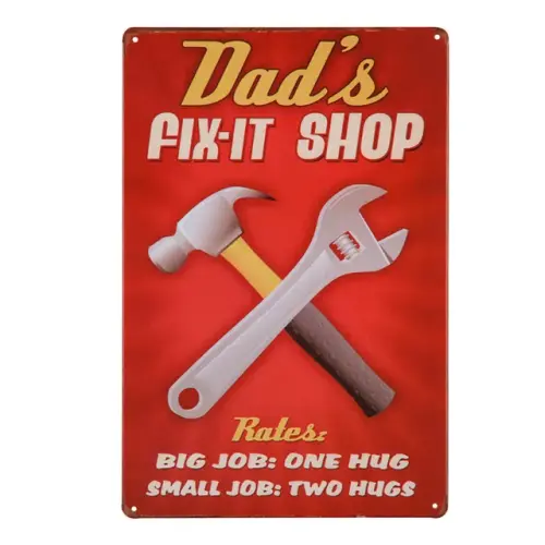 Dad s Fix It Shop Sign Funny Dad Repair Shop Metal Tin Sign for Birthday Thanksgiving.jpg 640x640.webp
