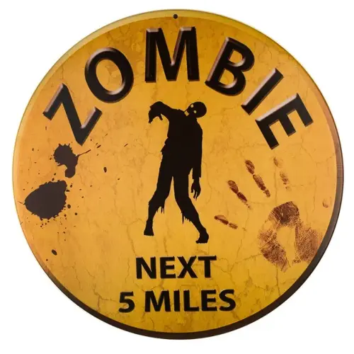 Decor Signs Indoor Outdoor Warning Sign Zombie Next 5 Miles Metal Round Circular Sign 12.jpg 640x640.webp