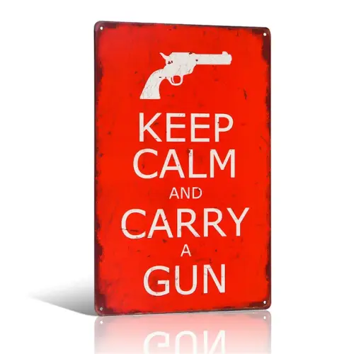 Keep Calm and Carry a Gun Metal Tin sign Rustic Wall Plaque Garage Bar Wall.jpg 640x640.webp