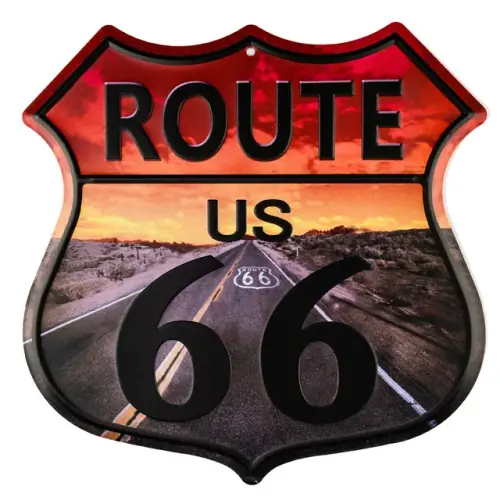 Vintage home decor Route 66 Highway Shield Wholesale Metal Sign.jpg 640x640.webp