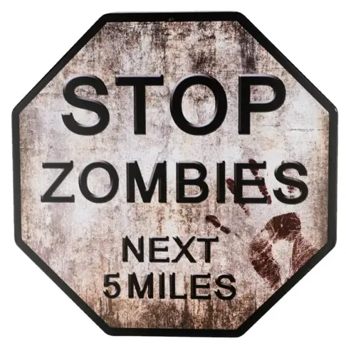 Warning sign Zombies Next 5 Miles Metal wall art Novelty Octagon Stop Sign.jpg 640x640.webp
