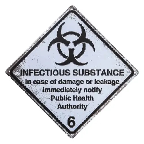 Vintage Style Metal Sign 10x10Inch Danger Infectious Substances in Area Pub Shop Bar Wall Decor Art..webp