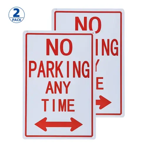 2 Pack No Parking Anytime Sign with Arrows Weather Fade Resistant Easy Mounting Indoor Outdoor Use.j.webp