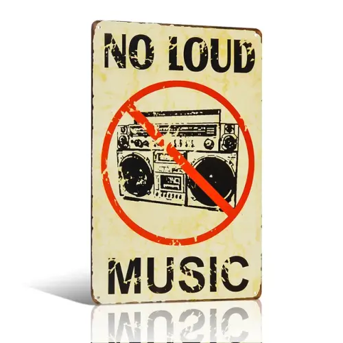 No Loud Music Metal Tin sign Hanging Poster Bedroom Pub Home Decor Craft Wall Painting.jpg 640x640.webp