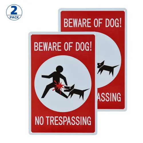 2 Pack No Trespassing Beware of Dog 8 x 12 Vintage Retro Metal Sign.jpg 640x640.webp
