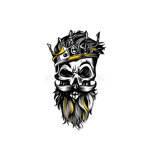 hand drawn sketch skull crown vector illustration yellowish skull crown beard white background vecto.jpg
