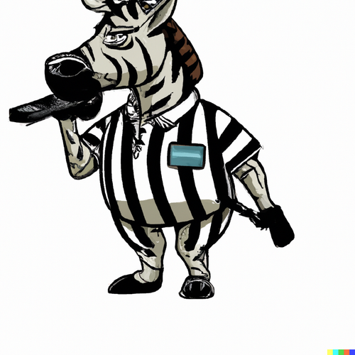 DALL·E 2023 10 04 21.06.01 A Zebra referee with a whistle logo.png