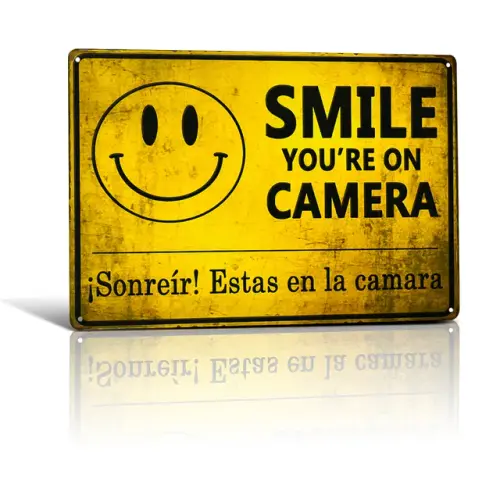 Smile You re on Camera Metal Tin sign Art Poster Craft Wall Painting Wall Decoration.jpg 640x640.webp