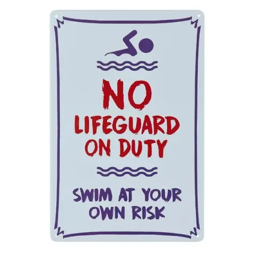 No Lifeguard On Duty Sign Pool Sign 8x12 Rust Free Metal UV Printed Easy to Mount.jpg 640x640.webp