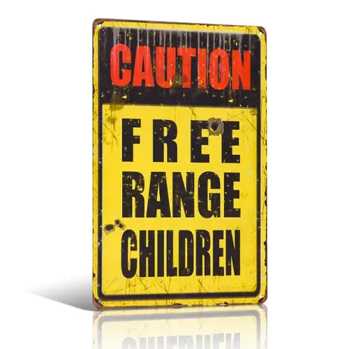 Caution Free range children Metal Tin Signs Vintage Poster Art Painting Craft Pub Bar Home Wall.jpg .webp