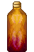a glass bottle with a liquid fire burning inside