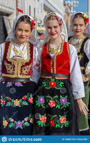 young dancers women serbia traditional costume timisoara romania september young dancers women serbi.jpg