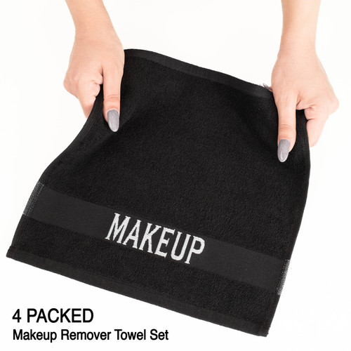 American Soft Linen Makeup Remover Face Cloth 100 Cotton Makeup Towels 4 Packed Face Towels 12x12 in.jpg