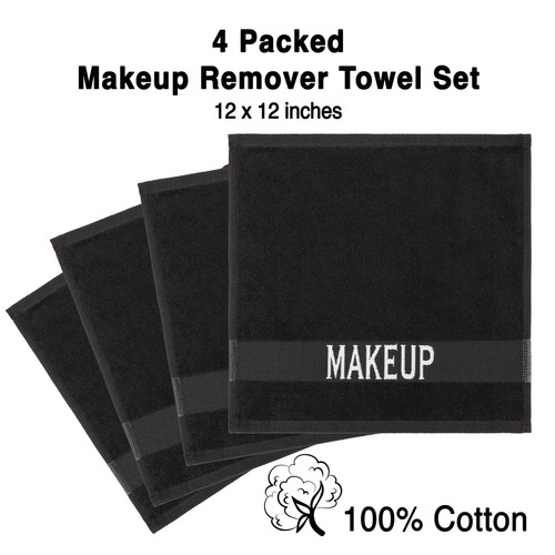 American Soft Linen Makeup Remover Face Cloth 100 Cotton Makeup Towels 4 Packed Face Towels 12x12 in.jpg