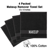 American Soft Linen Makeup Remover Face Cloth 100 Cotton Makeup Towels 4 Packed Face Towels 12x12 in