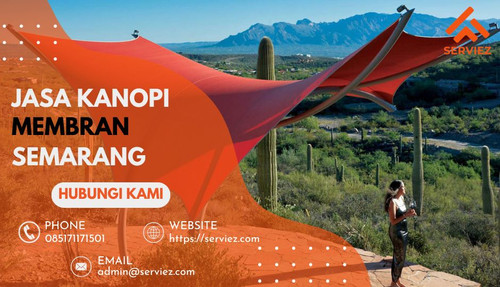 Selamat datang di Jasa Kanopi Membran Semarang, penyedia terkemuka kanopi membran berkualitas tinggi di kota Semarang! Kami siap memberikan solusi kanopi yang sesuai dengan kebutuhan Anda. Kanopi membran adalah pilihan sempurna untuk melindungi ruangan terbuka Anda dengan gaya yang modern dan elegan.

Keunggulan Layanan Kami:

Berkualitas Tinggi: Kami menggunakan bahan berkualitas terbaik untuk memastikan kanopi membran yang tahan lama dan kuat.
Custom Design: Kami mampu menyesuaikan desain kanopi sesuai keinginan Anda, memenuhi selera dan gaya arsitektur rumah Anda.
Bergaransi: Memberikan jaminan atas kualitas produk kami untuk memastikan kepuasan dan kepercayaan Anda.
Konsultasi Gratis: Dapatkan konsultasi gratis melalui WhatsApp dengan menghubungi kami di [085173309170] atau melalui email ke [admin@serviez.com].
Kunjungi juga website kami untuk melihat berbagai pilihan desain dan portofolio kami di [https://serviez.com/wp-admin]. Jadikan ruangan terbuka Anda lebih fungsional dan menarik dengan kanopi membran kustom dari Jasa Kanopi Membran Semarang!